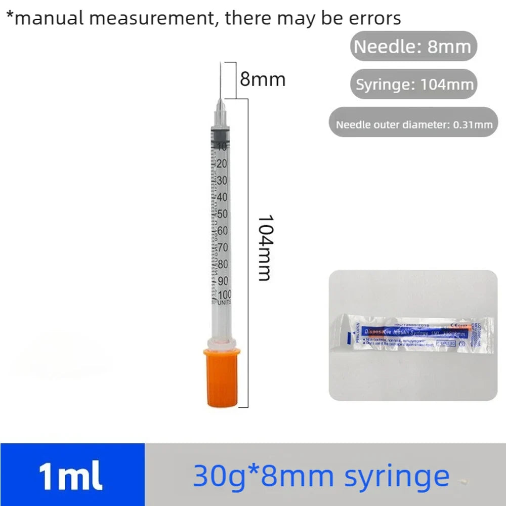 100 1ml 1cc 31g 6mm 30g 8mm Insulin Syring Sterilized – Farm Accessories