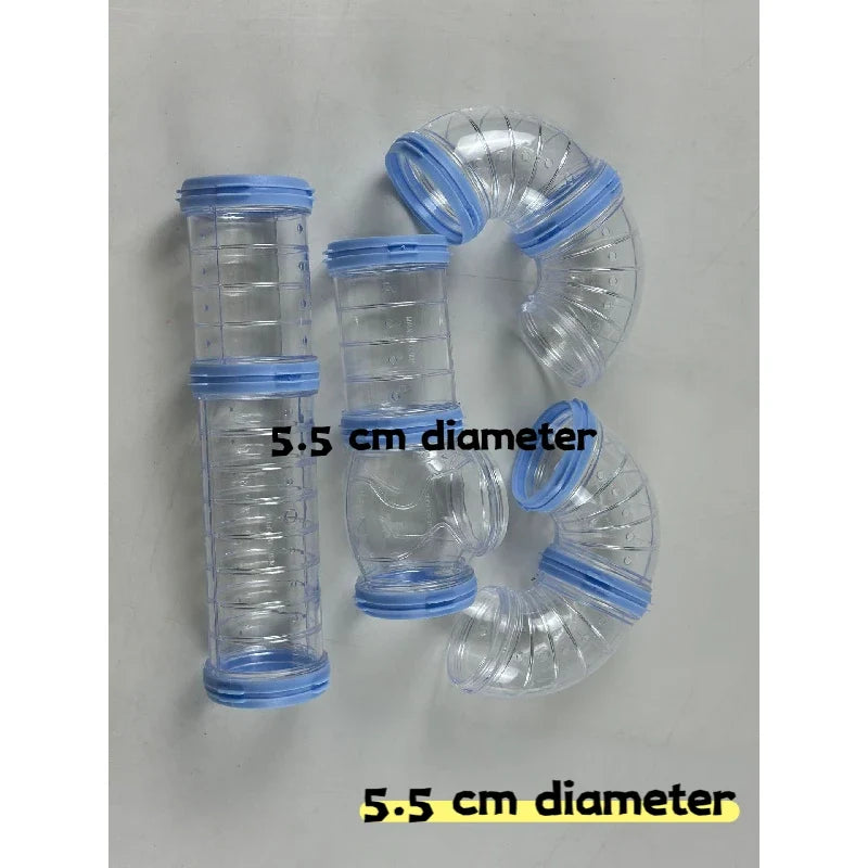 Hamster Cage Tunnel Tubes 5.5cm Diameter DIY Connectable for Small Pets