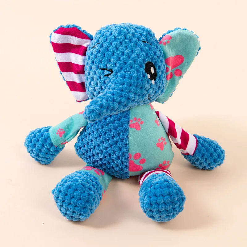 Plush Dog Chew Plaything Cute Fox Elephant Squeaky Bite Resistant – Dog Supplies