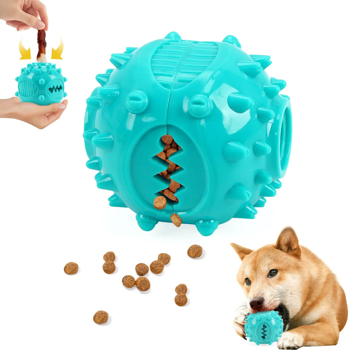 Dog Interactive Chew Treat Dispensing Ball – 3 Colors
