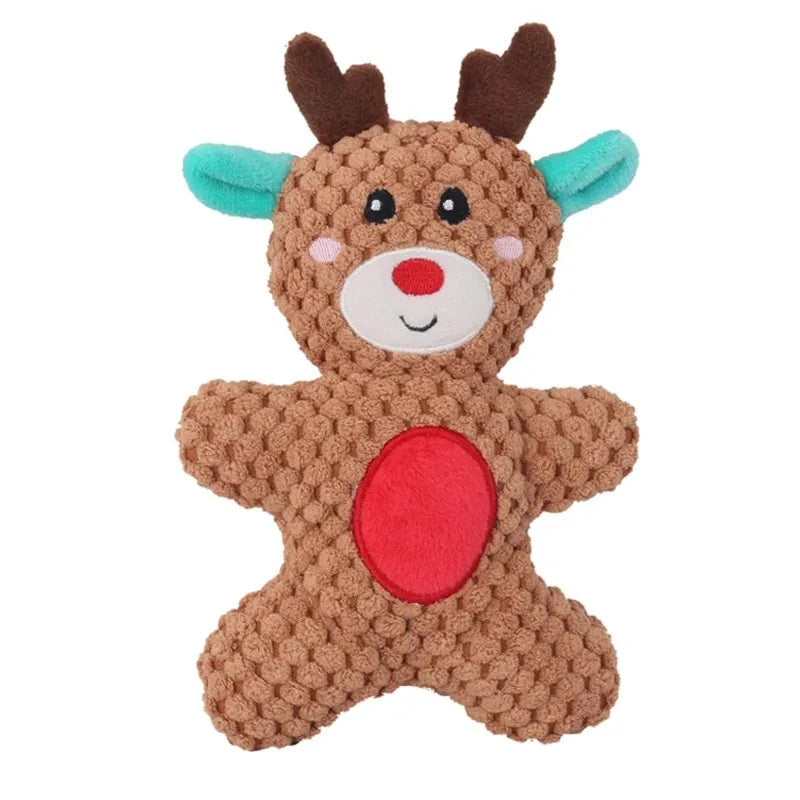 Interactive Christmas Dog Plush Squeaky Toys – 7 Colors
