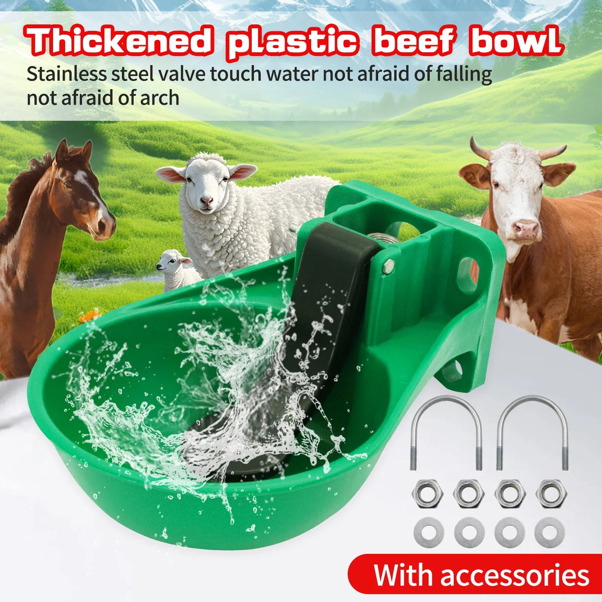 Auto Livestock Water Bowl W/ U-Bolt Mount, - MyPetDollar.com