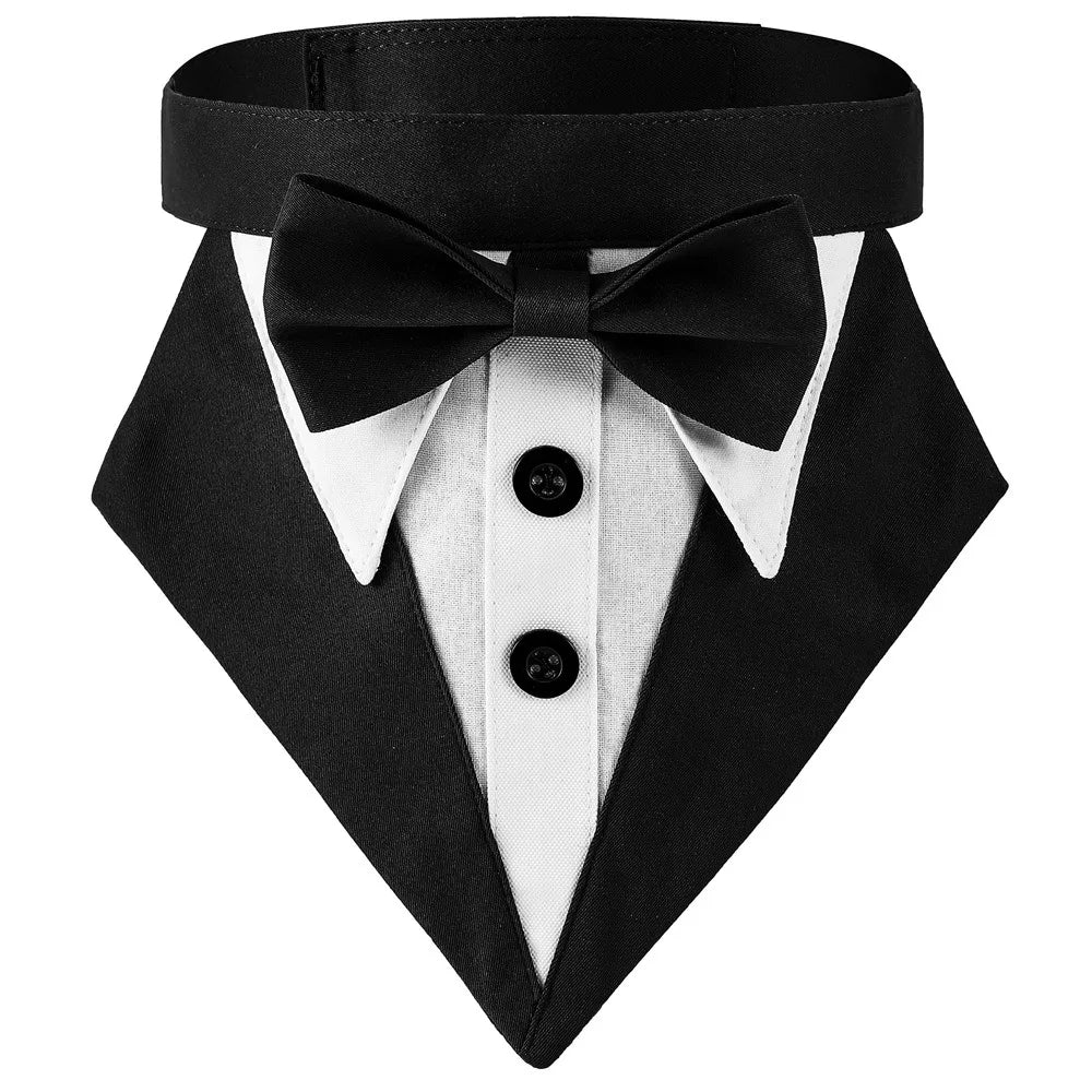 Formal Tuxedo Dog Bandana Collar Adjustable - MyPetDollar.com