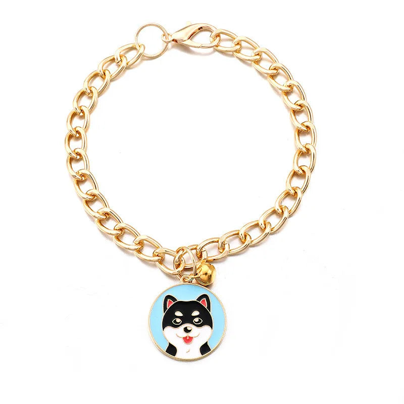 Cute Dog Pattern Pendant Pet Collar with - MyPetDollar.com