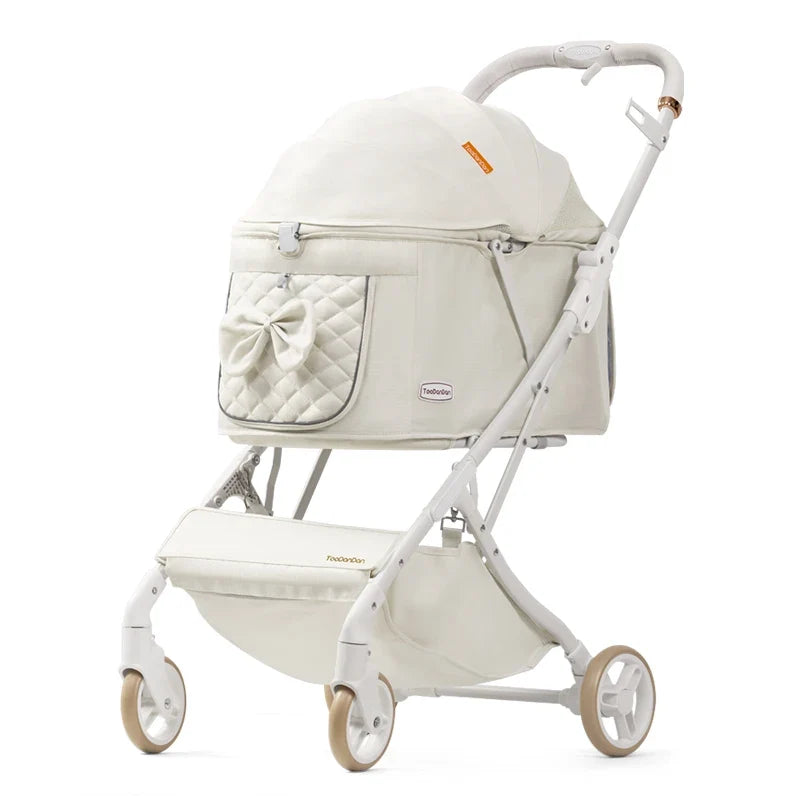 Lightweight Outdoor Pet Stroller Pram One Click Folding Dog, Breathable
