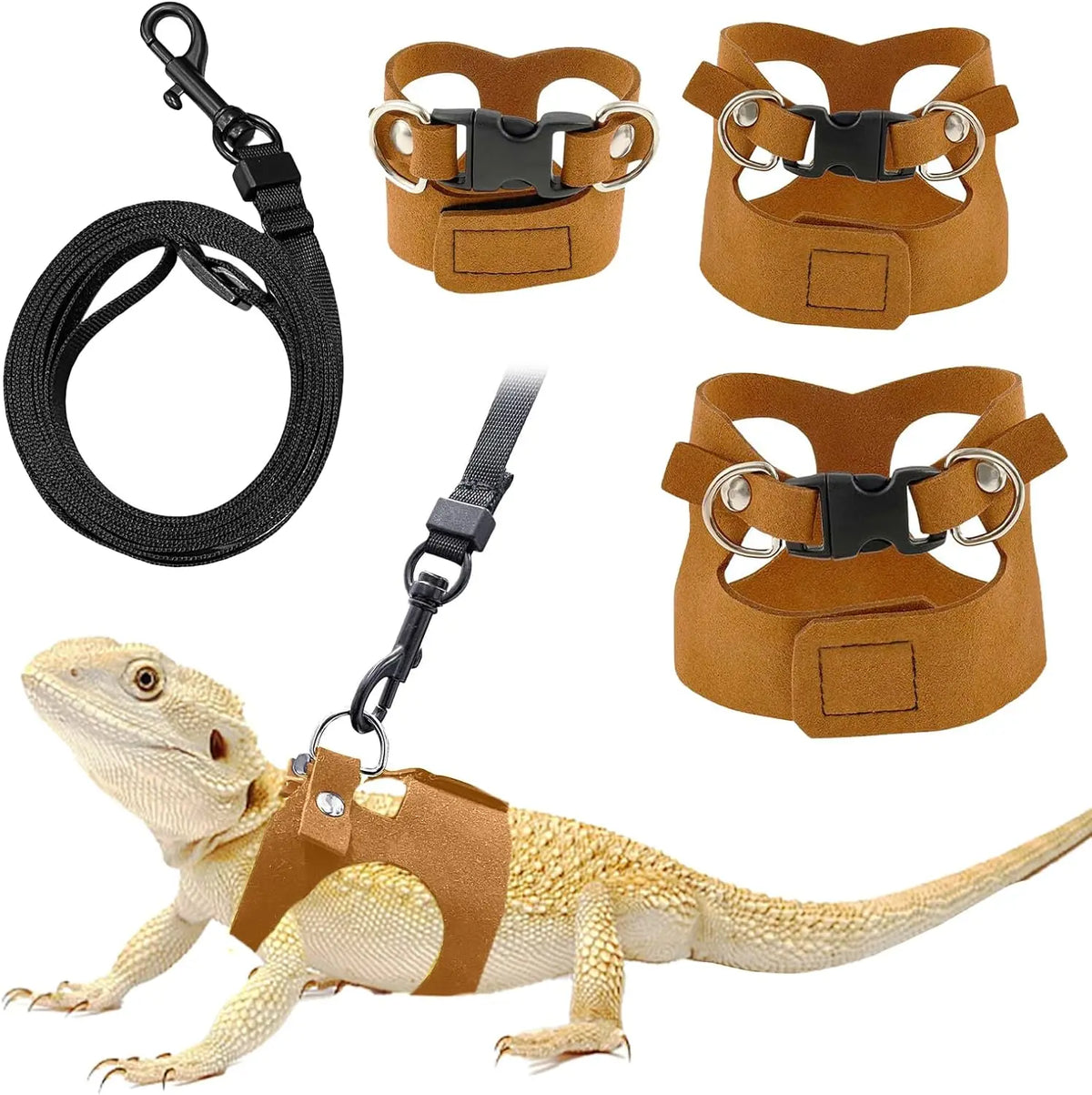 Adjustable Soft Leather Vest for Bearded - MyPetDollar.com
