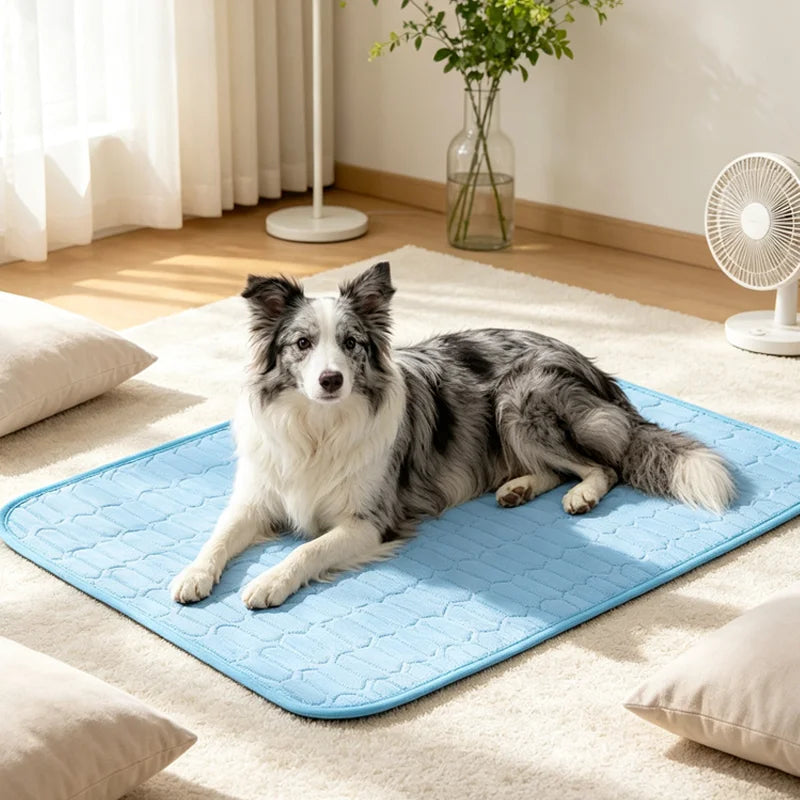 Dog Cooling Ice Bed Mat Pet Summer Cat Cold, Washable