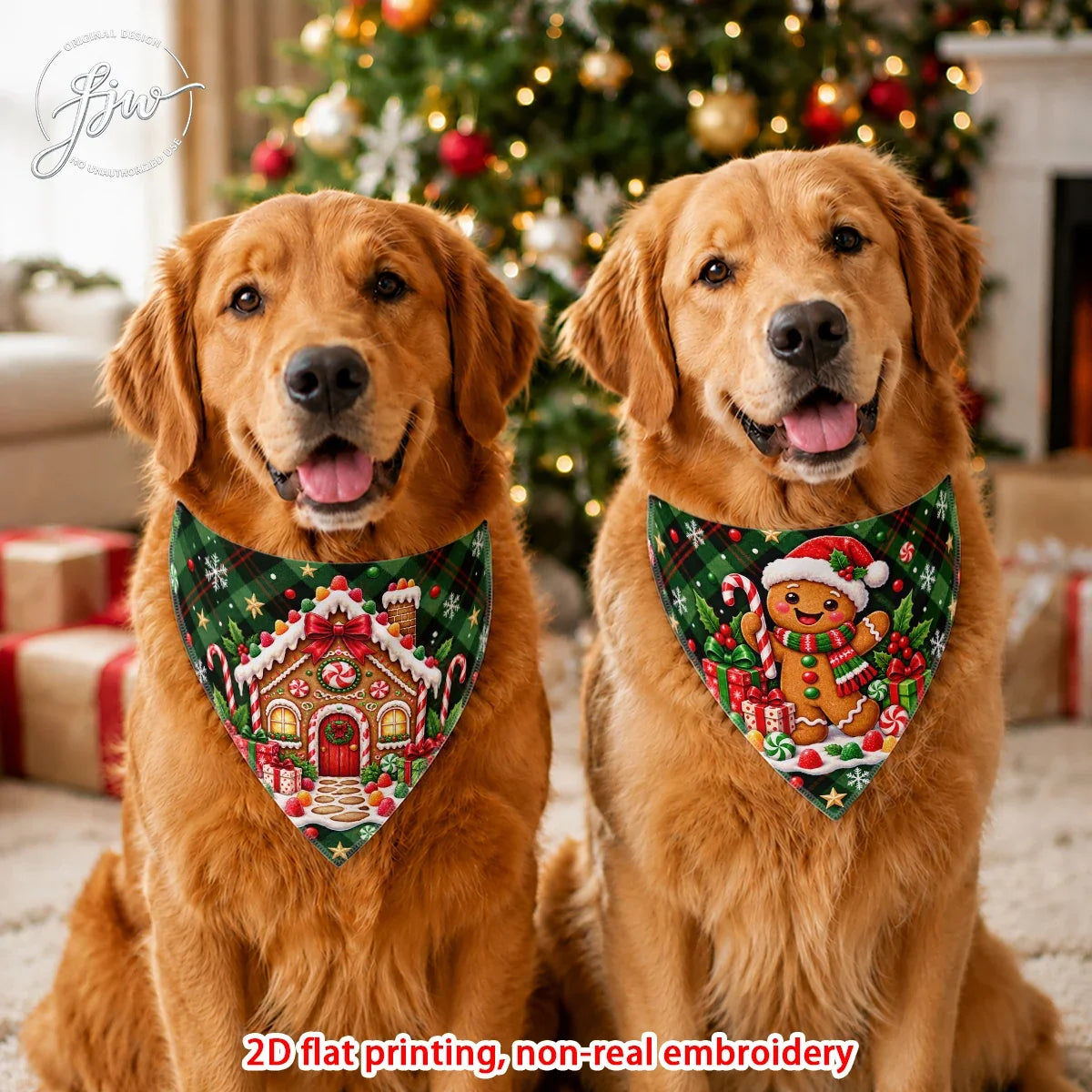 2pc 60cmx30cm Christmas Pet Bandanas 2 Pack, - MyPetDollar.com