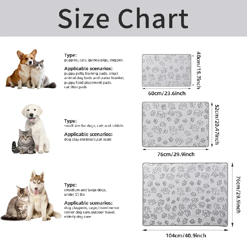 Cozy Plush Dog Paw Print Blanket - Soft - MyPetDollar.com