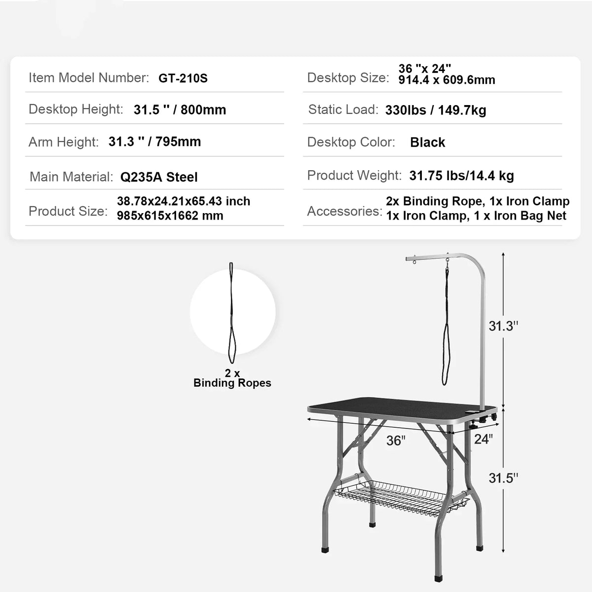 Foldable Succebuy Pet Grooming Table Two Arms W Clamp Dog Station