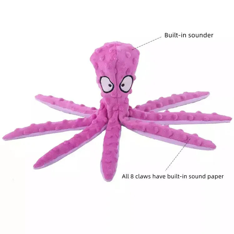 Pet Plush Toy Dog Squeak Octopus Shell - MyPetDollar.com
