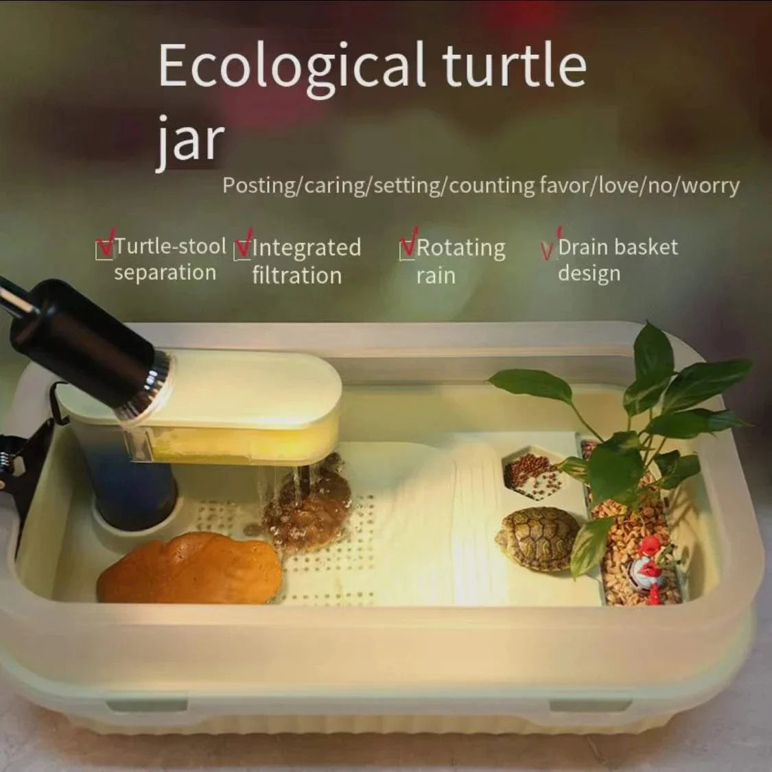 Turtle Tank Container Reptile Detachable - MyPetDollar.com