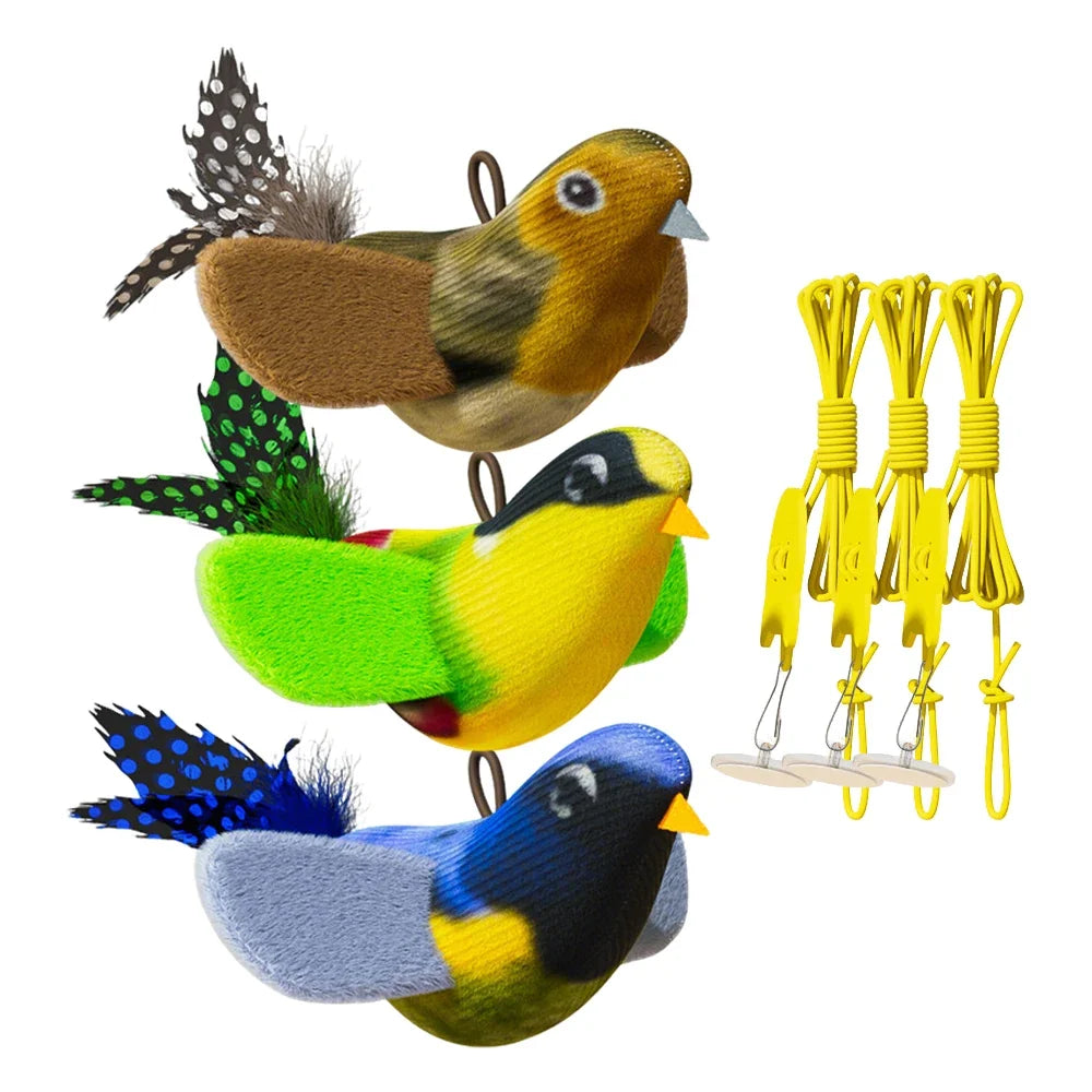 ILMH Indoor Interactive Birds Plaything for Cat Chasing Teasing