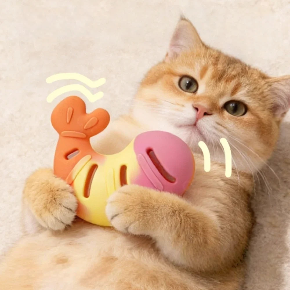 Silicone Shrimp Treat Dispenser Cat Toy: - MyPetDollar.com