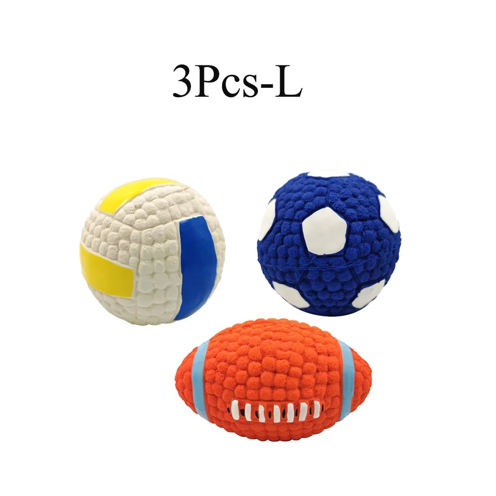 Squeaky Dog Toy Balls for Small Big Bite Resistant Pet – Dog Supplies