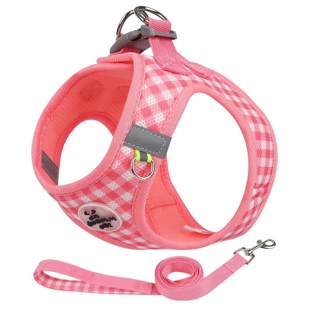 Checkered Pet Harness Cat Leash Small Dog - MyPetDollar.com