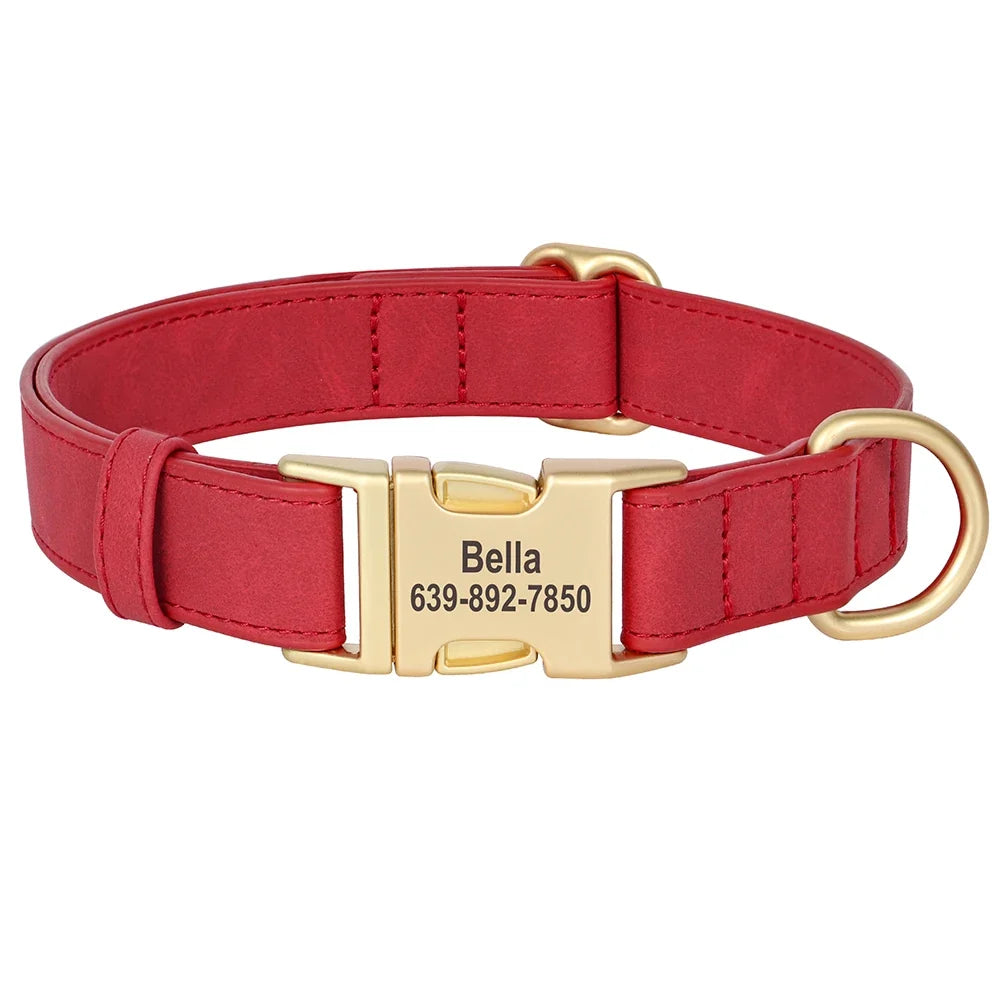 Personalized PU Leather Dog Collar Free - MyPetDollar.com