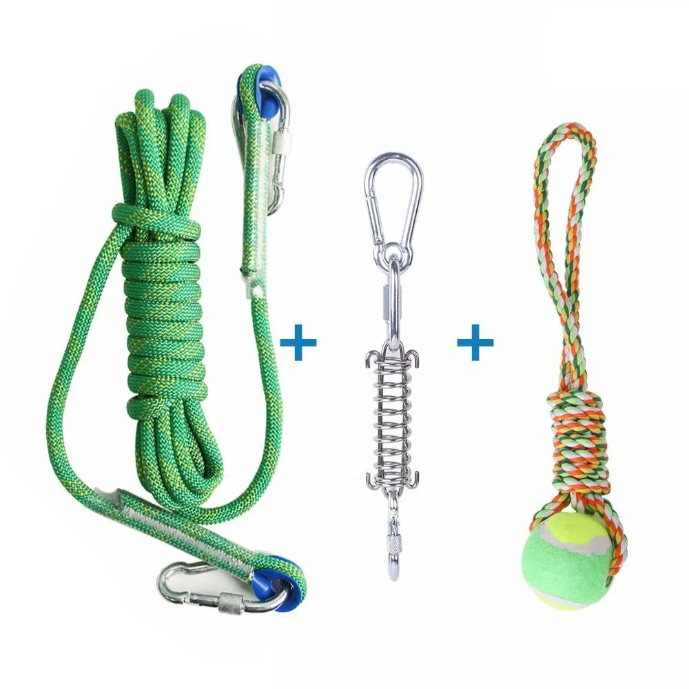 Bite Resistant Dog Spring Pole Toys 5m Cotton Rope – Dog Supplies