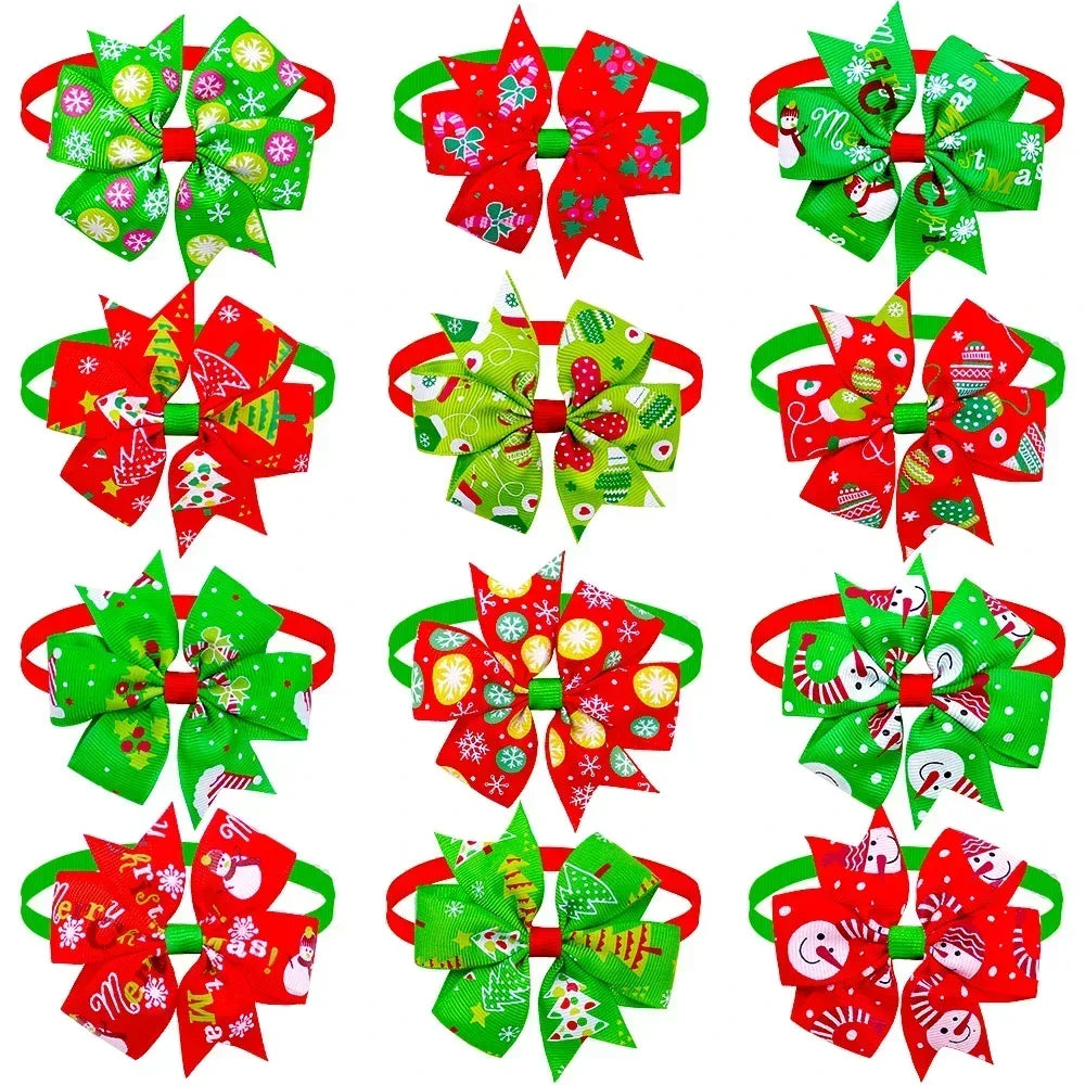 50pcs Christmas Dog Bows Pet Cat Dog Pet Bow - MyPetDollar.com
