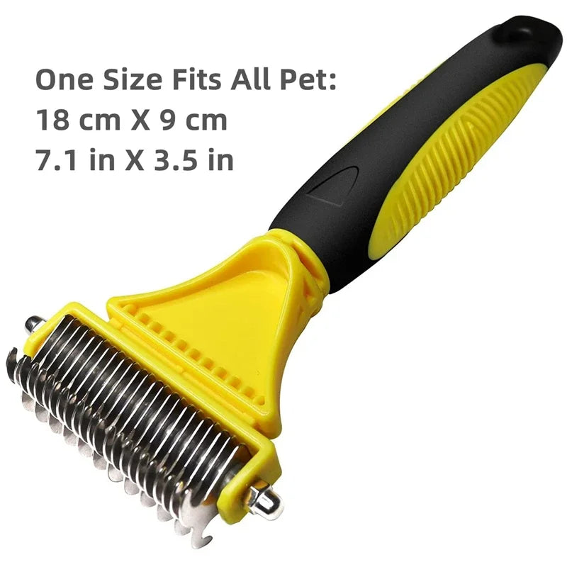 Dual-sided Stainless Steel Pet Grooming Brush – 4 Colors