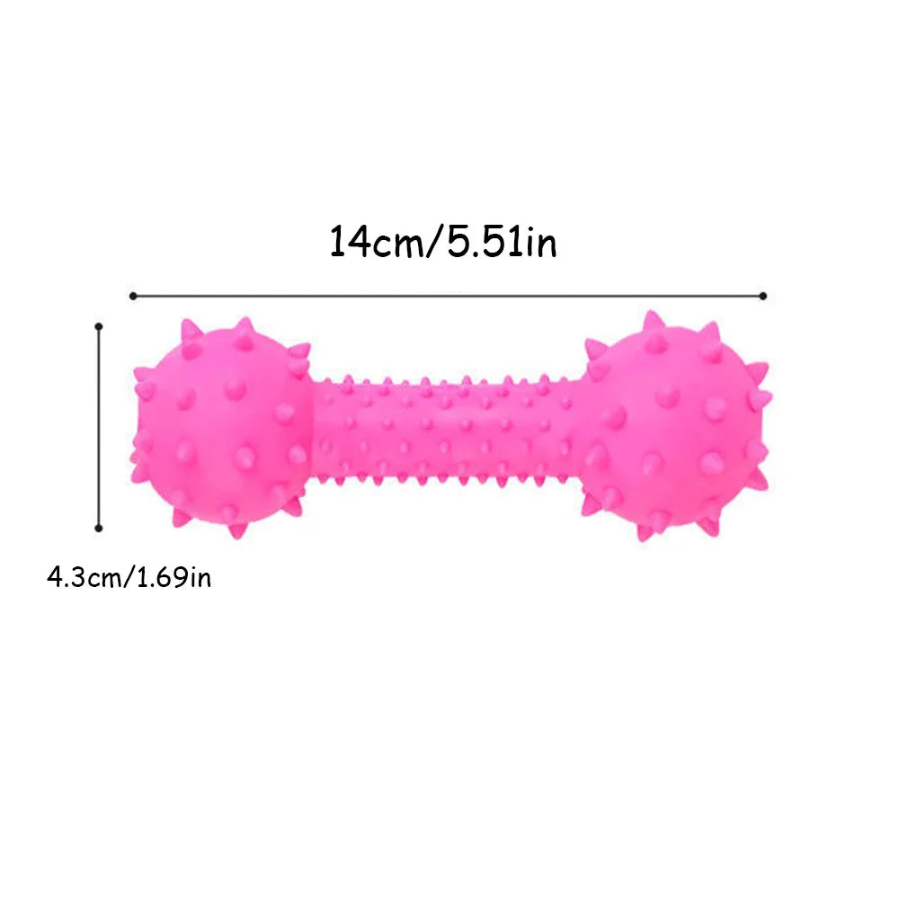 Puppy Squeaky Toy Barbell, Teeth Cleaning - MyPetDollar.com
