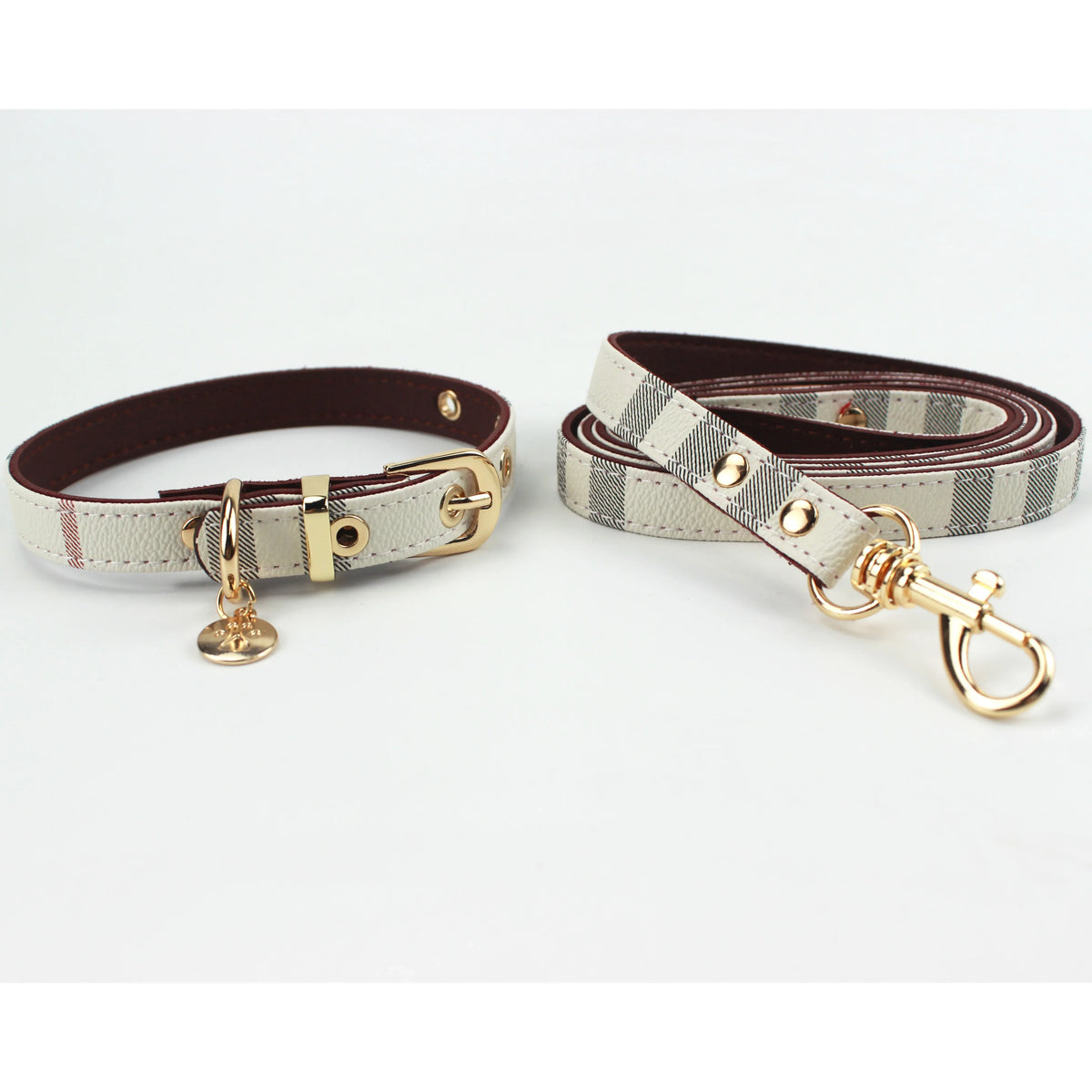 Leather Adjustable Stripe Collar