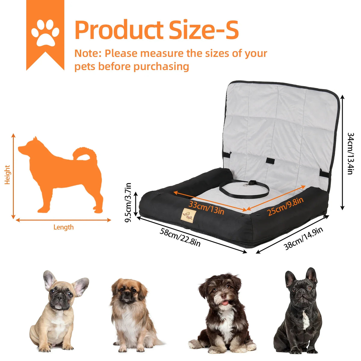 Portable Dog Car Seat Bed