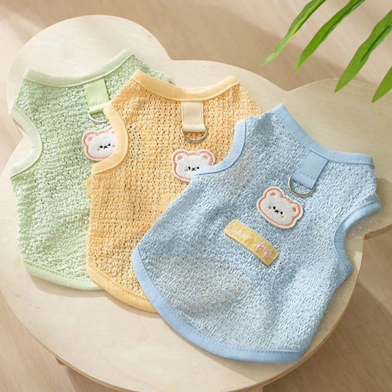 Summer Dog Clothes Bear Print Dog Vest - MyPetDollar.com