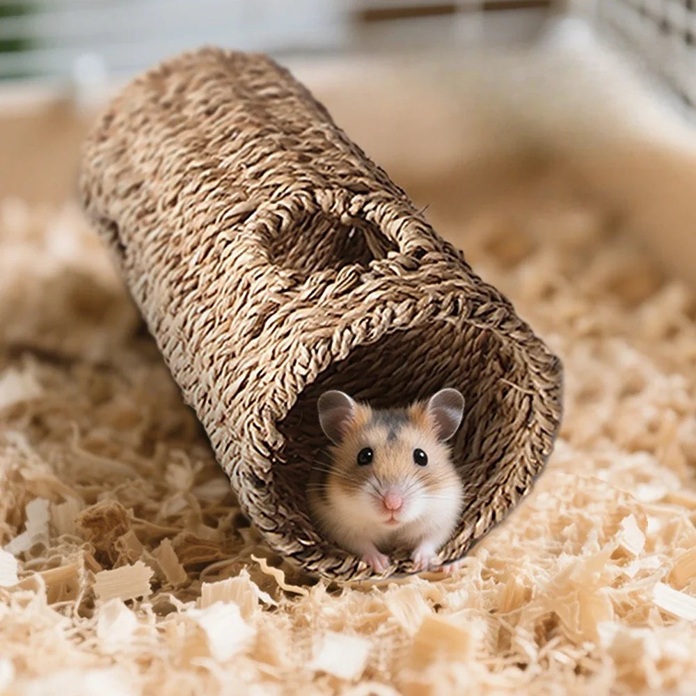 Hamster Handmade Grass Woven Tunnel Toy - MyPetDollar.com