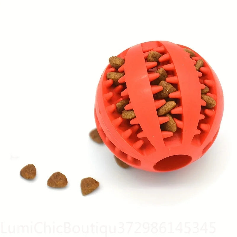 Rubber Treat‑Dispensing Dog Ball Toy Durable - MyPetDollar.com