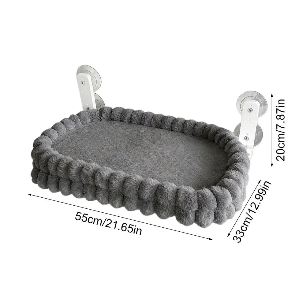 Plush Cat Window Hanging Bed Suction Cup Foldable Detchable Bed