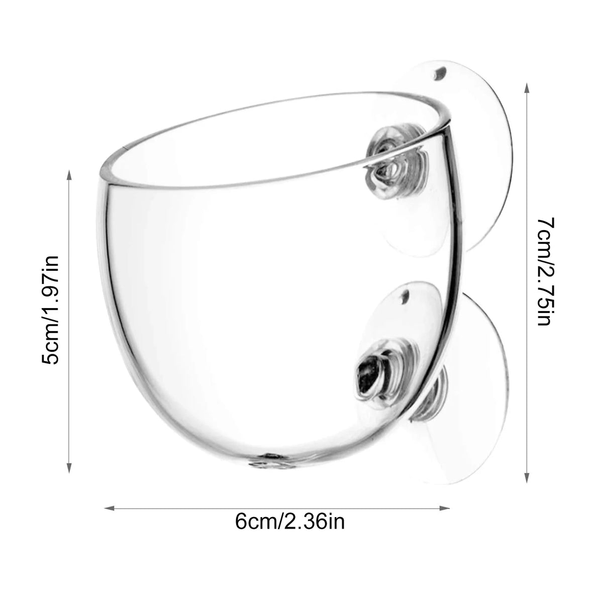 Clear Aquatic Plant Cup with Suction Holder Glass – 3 Colors