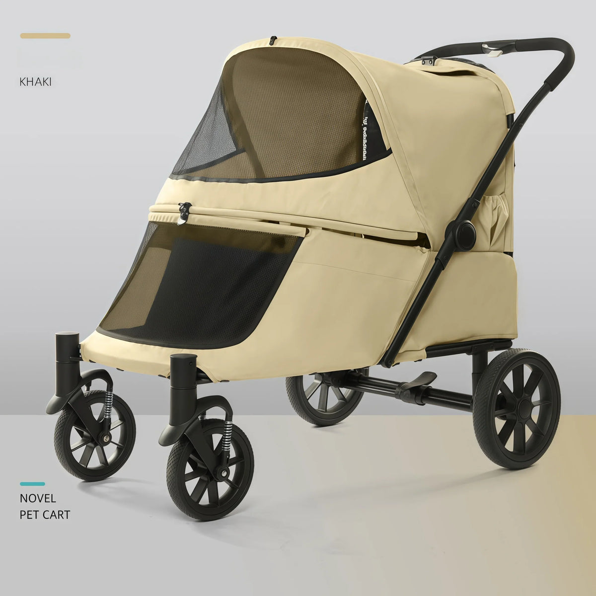 Portable Large Foldable All-terrain Pet Stroller with Shock Absorbing