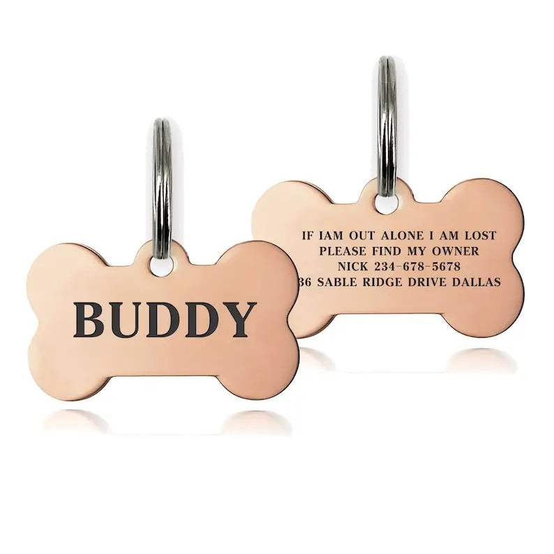 Premium Engraved Personalised Dog ID Tag Dog - MyPetDollar.com