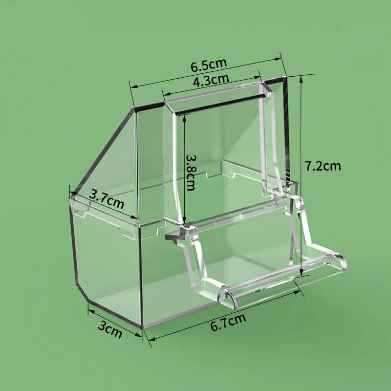 Transparent Parrot Feeder Bird Food Dish – 2 Colors