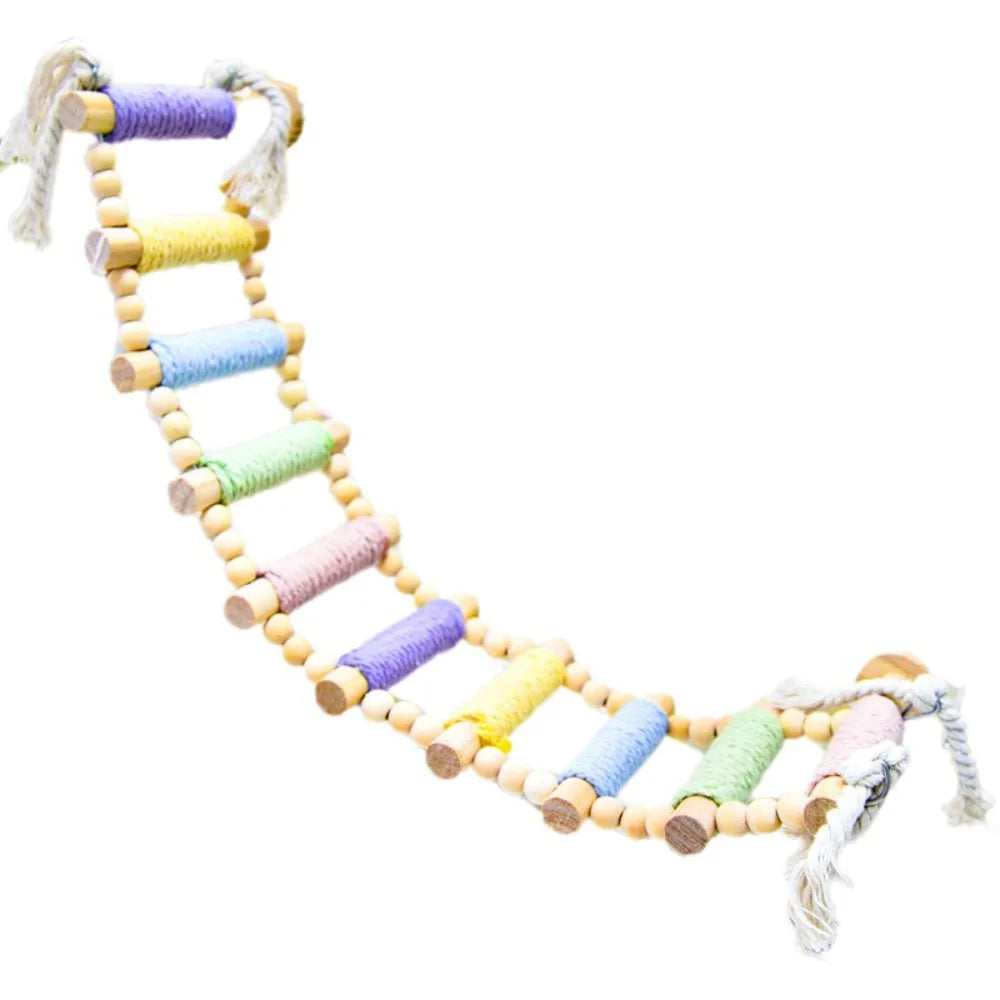 5 8 10 Steps Bird Cotton Rope Ladder Hanging Colorful Cage – 3 Colors
