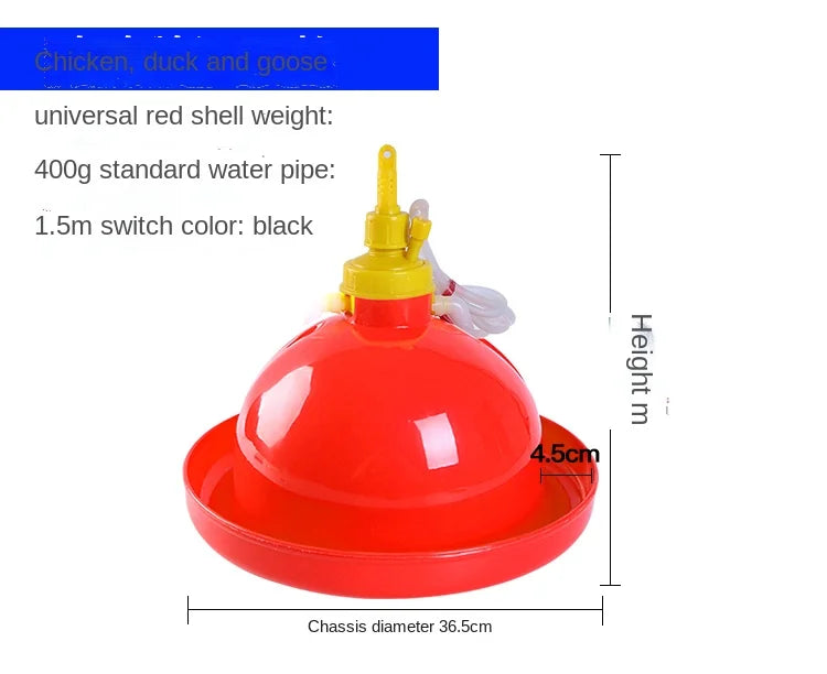 Chicken Duck Goose Broiler Plasson Drinker Plastic Poultry – 4 Colors
