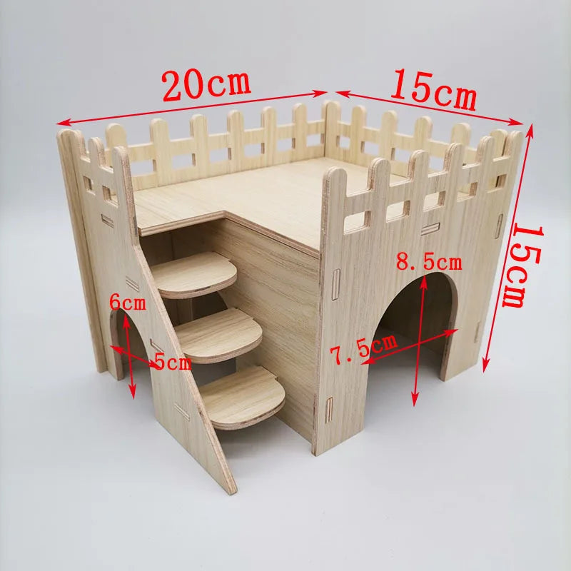 Hamster Solid Wood Shelter Hedgehog Wooden Home