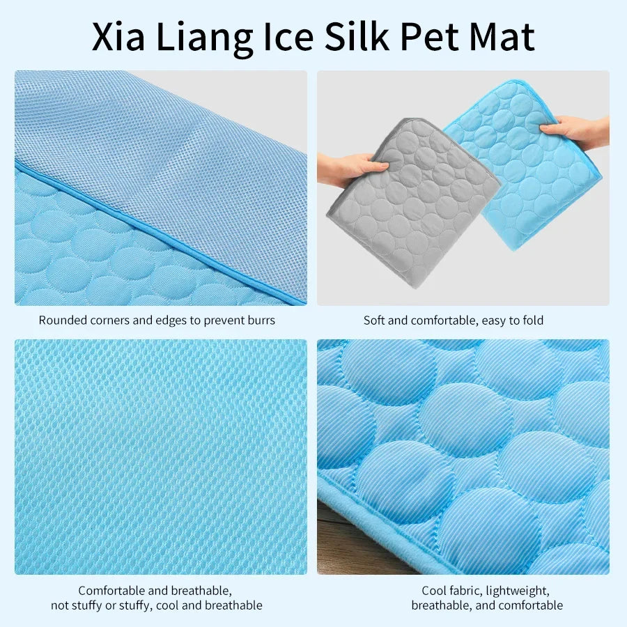 Summer Pet Cooling Pad Non-Toxic Ice Silk - MyPetDollar.com