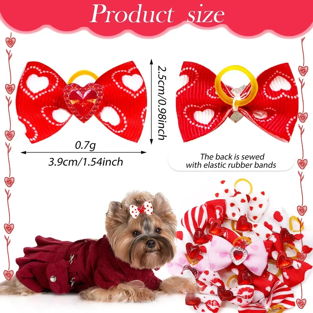 Valentine's Day dog bowknots 10/20/30PC - MyPetDollar.com