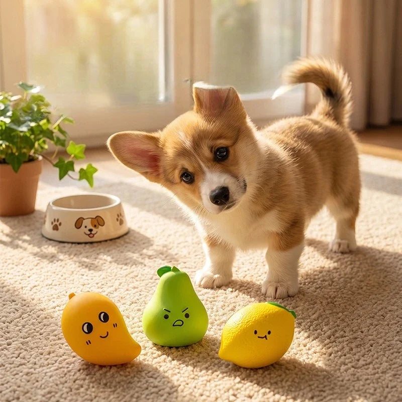 Pet Latex Toy Lemon, Mango, Pear - Dog Chew - MyPetDollar.com
