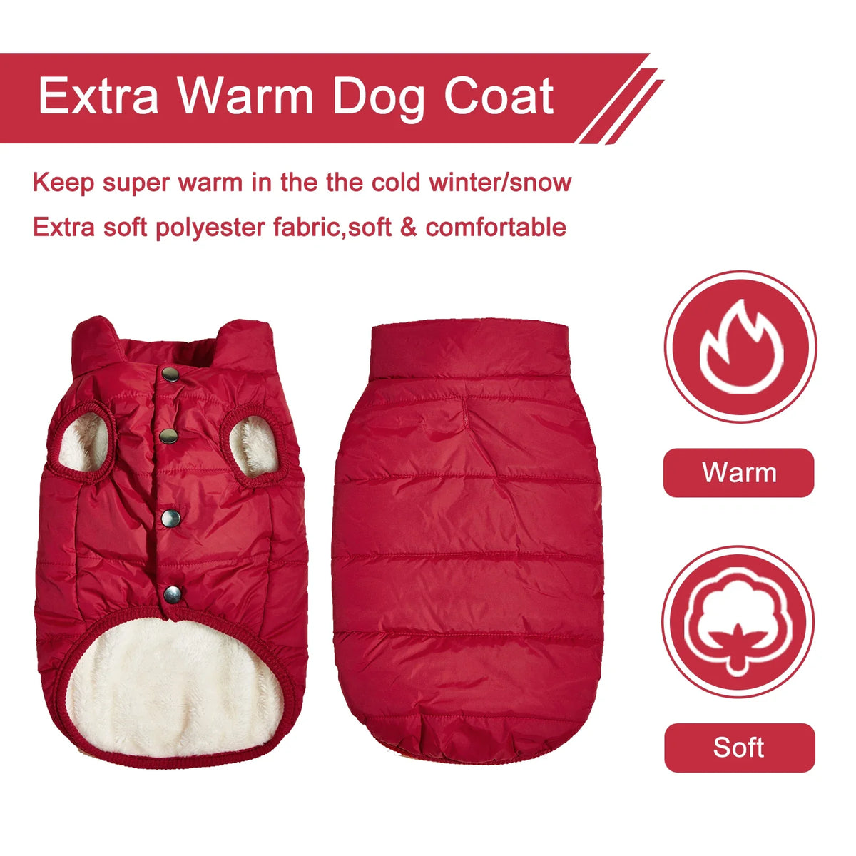 Winter Pet Coat Clothes for Dogs Winter - MyPetDollar.com