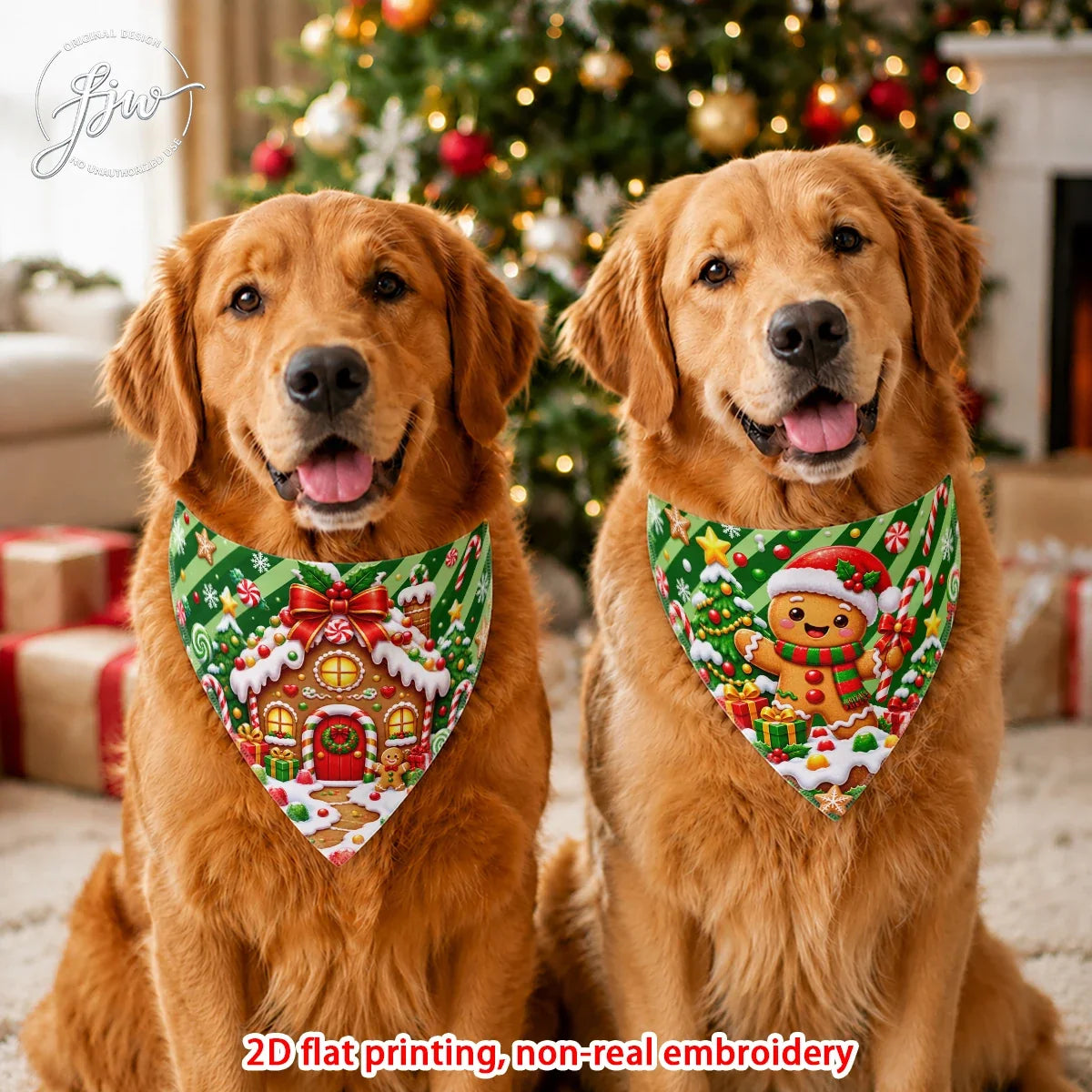 2pc 60cmx30cm Christmas Pet Bandanas 2 Pack, - MyPetDollar.com