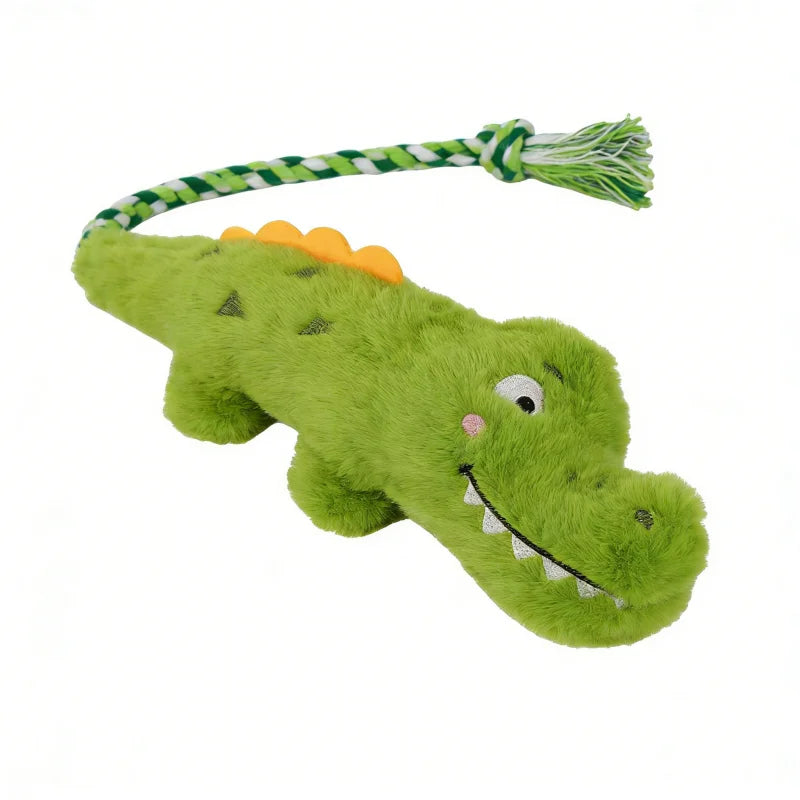 Pet Crocodile Chew Knotted Indestructible Plush Raw Dog Play