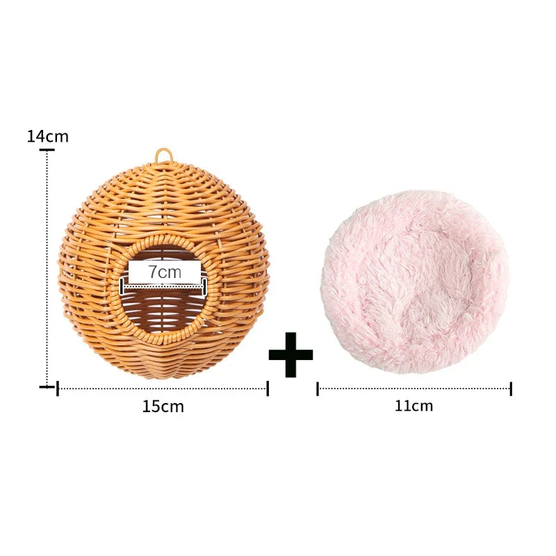 Bird Nest Fake Grass Handwoven Bird Cage - MyPetDollar.com
