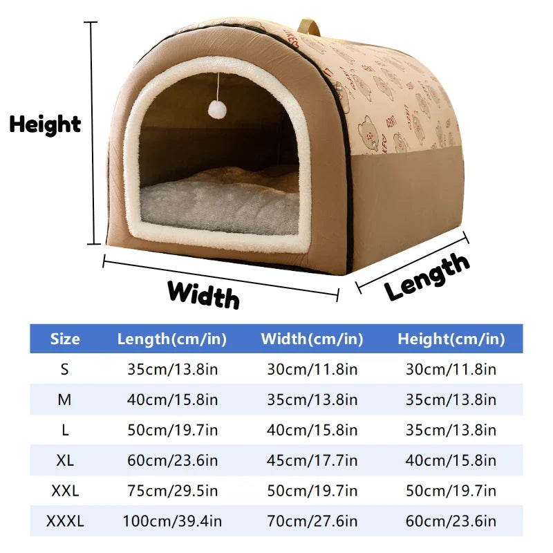 Warm Dog House Detachable Pet Sleeping Bed - MyPetDollar.com