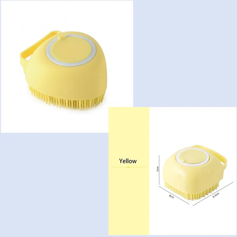 Pet Shower Grooming Brush Silicone Massage Scrubber Bubble Maker
