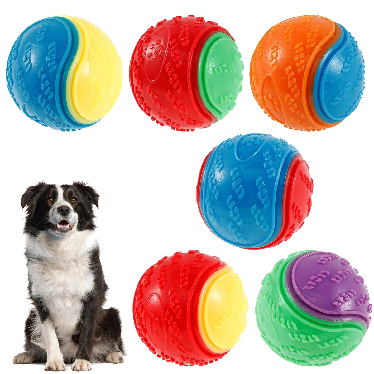 Dog Squeaky Balls Toys Interactive Soft Tpr Chew – Dog Supplies