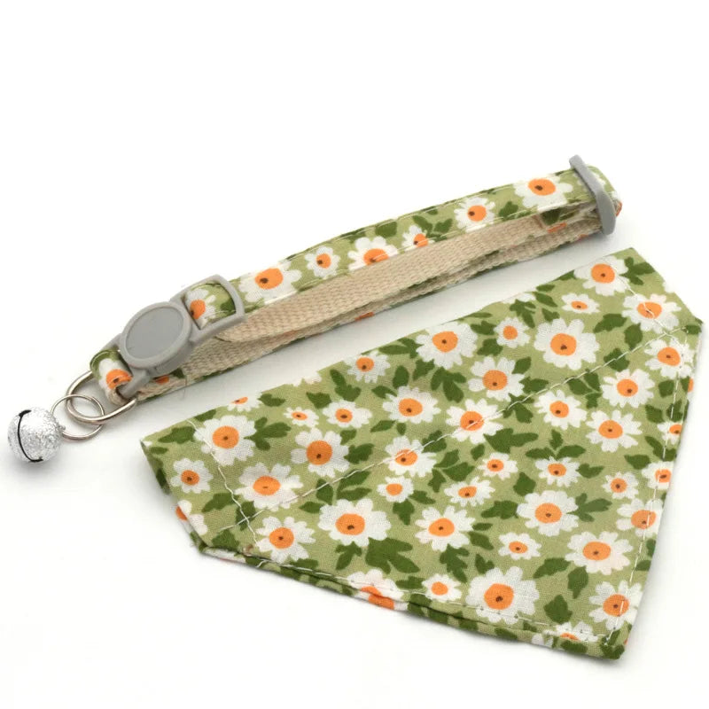 Adjustable Little Daisy Dog Neck Scarf Puppy Breakaway Cat – 8 Colors