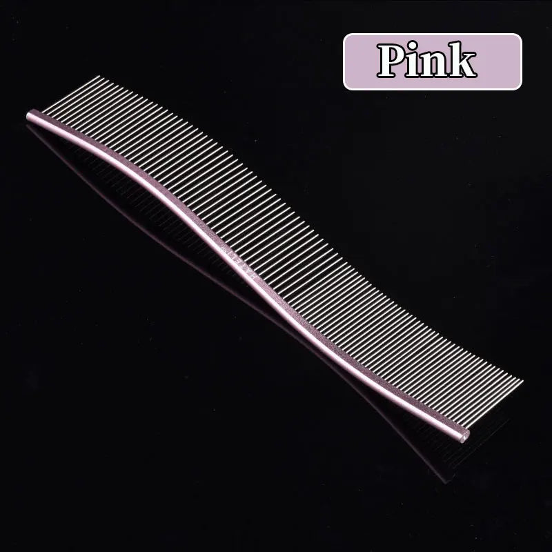 Pet Pink Comb Cat & Dog Professional Stainless Steel Grooming – 7 Colors